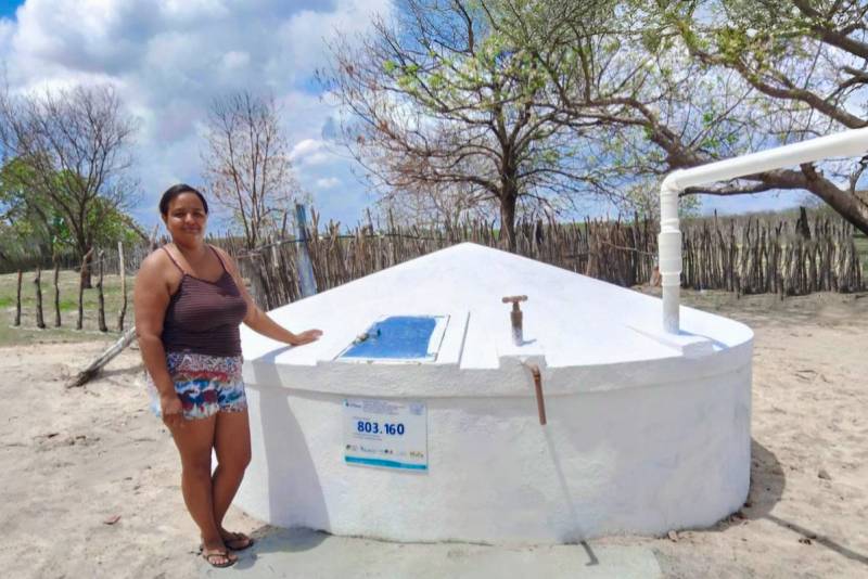 Em Ibicuitinga, CE, 220 famílias celebram a conclusão de cisternas de 16 mil litros para estocagem de água para consumo humano
